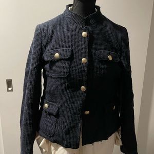 Zara textured navy jacket military style